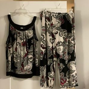 Studio Donatello pajama set. Size L white/black/red. Excellent condition